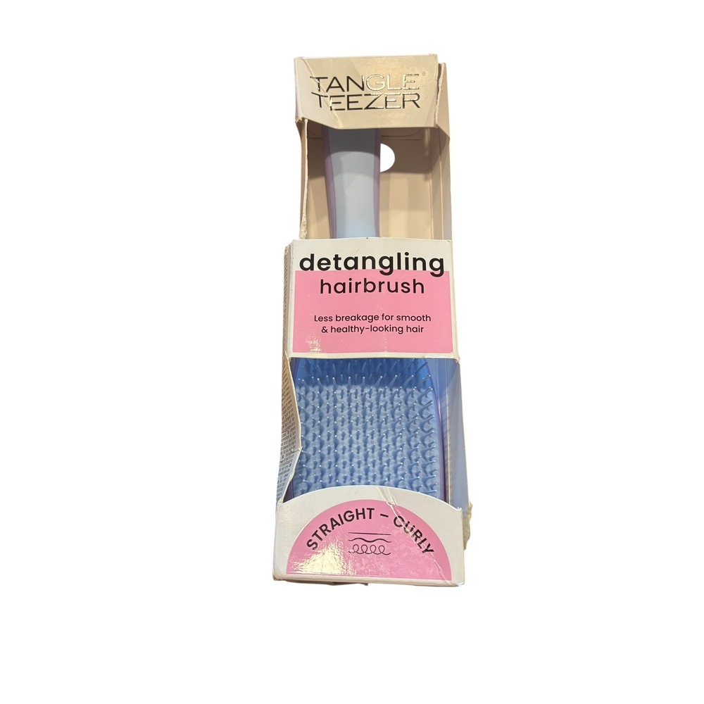 Tangle Teezer Detangling Hairbrush Straight Curly Blue Lilac Imperfect Box